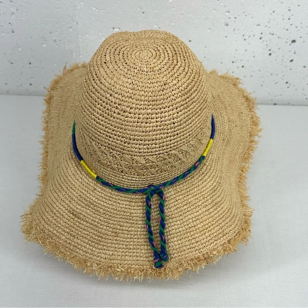 Caslon Rainbow Pom Tassel Straw Sun Hat